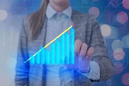 Arrow Symbol Going Upward Denoting Points Showing Significant Achievement