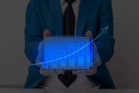Ascending Growth Trends Movement Performance Financial Chart Status Report