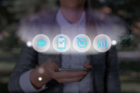 Grids And Different Set Up Of The Icons Latest Digital Technology Concept