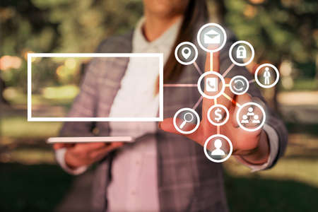 Grids And Different Set Up Of The Icons Latest Digital Technology Conceptの写真素材