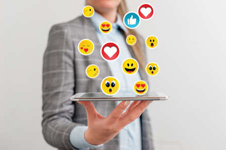 Social Media Communication Chat Messages Blank Speech Bubble Flat Iconの写真素材