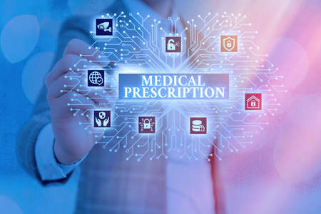 Word writing text Medical Prescription. Business photo showcasing healthcare program implemented by...