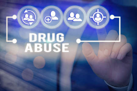 Handwriting text writing Drug Abuse. Conceptual photo the habitual taking of use of prescription or...