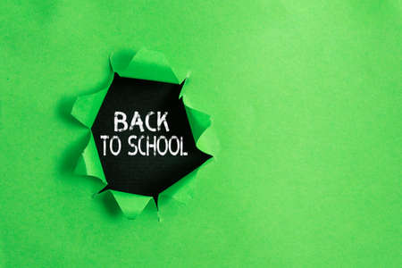 Writing note showing Back To School. Business concept for is the period relating to the start of a...