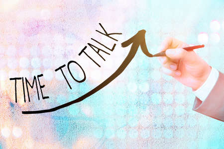 Word writing text Time To Talk. Business photo showcasing to discuss with the an individual...