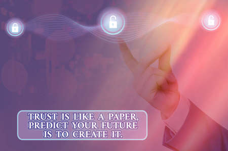 Text sign showing The Best Way To Predict Your Future Is To Create It.. Business photo showcasing...