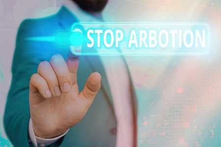 Handwriting text Stop Arbotion. Conceptual photo advocating against the practice of abortion Prolife...