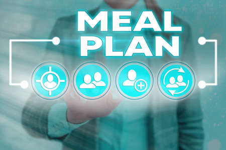 Word writing text Meal Plan. Business photo showcasing act of taking time to plan any number of...