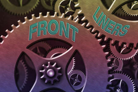 Handwriting text writing Frontliners. Conceptual photo most important or influential position in a...
