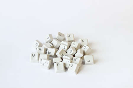 keyboard keys on white backgroundの写真素材