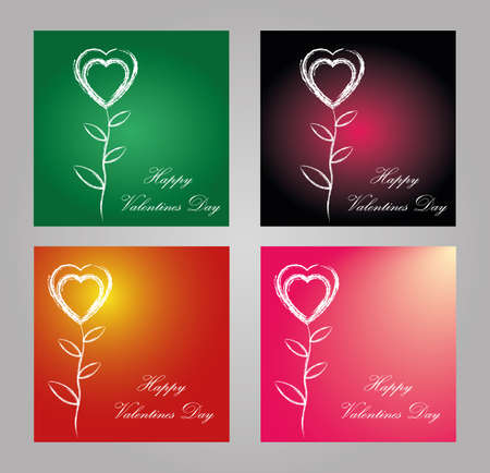 Happy valentines day postcard のイラスト素材