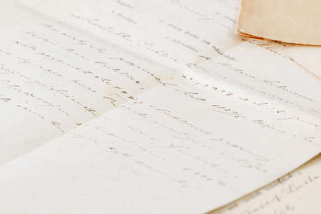 very old handwritten text contract or agreementの写真素材