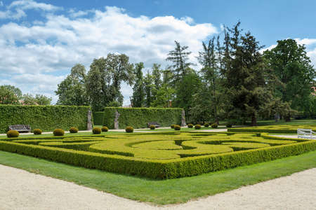 garden in famous baroque chateau Jaromerice nad Rokytnou, Czech Republicの写真素材