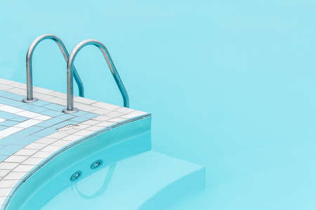 Swimming pool with stair at hotel close upの写真素材