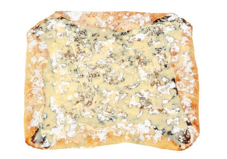 traditional czech plum jam cake pie isolated on white backgroundの写真素材