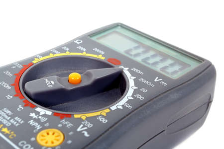Modern digital multimeter isolated on a white background