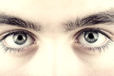 Beautiful young teenager health brown eye macroの写真素材