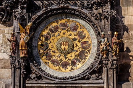 The Prague astronomical clock, or Prague orloj, is a medieval astronomical clock. Czech Republic, 2014のeditorial素材