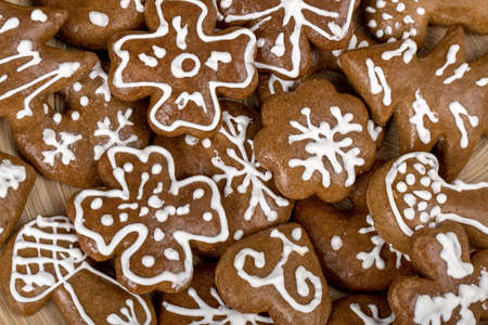 small home made christmas cakes close up