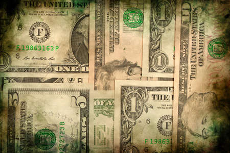 USA dollar money banknotes texture background or backdrop, grunge vintage style