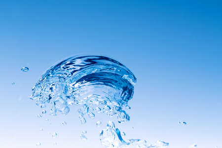 macro of big water bubble on clear water for background or backdrop