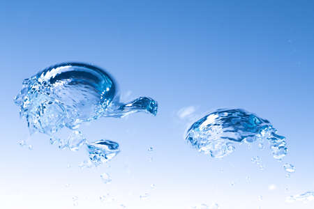 macro of big water bubble on clear water for background or backdrop