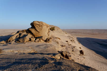 Rock formation in Namib desert in sunset, landscape, Vogelfederberg, Namibia, Africaの写真素材