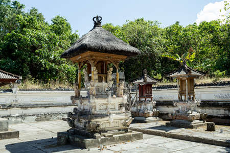 one of the three hindu temples at Pura Sahab, Nusa Penida, Bali, Indonesiaの写真素材