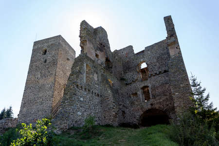 very old Castle ruins, Primelkov Rokstejn, Vysocina region Czech Republicの写真素材