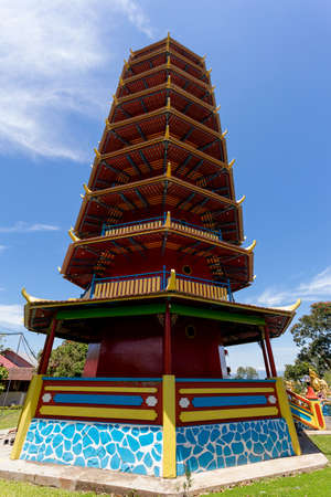 Beautifull Pagoda Ekayana, famous tourist place tourist near Tomohon, trip from Manado, North Sulawesi Utaraの写真素材