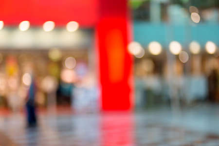 blurred background of shopping center, out of focus shot for backdropの写真素材