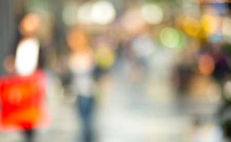 blurred background of shopping center, out of focus shot for backdropの写真素材