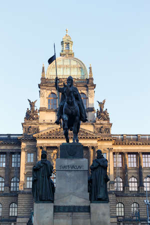 Saint Wenceslas statue on Vaclavske Namesti in Prague, Czech Republicのeditorial素材