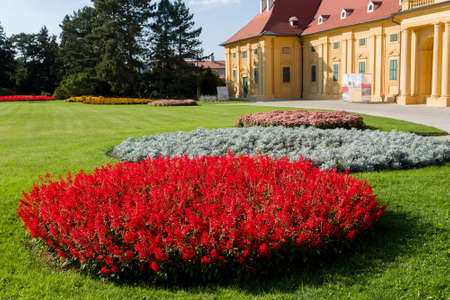 Front View of Lednice Castle at Sunset, UNESCO World Heritage in Lednice, South Moravia, Czech Republicのeditorial素材