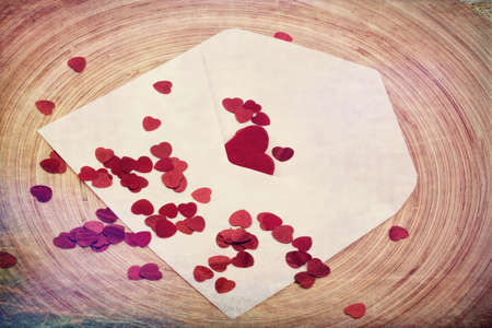 valentine concept with hearts, and valentine love letter