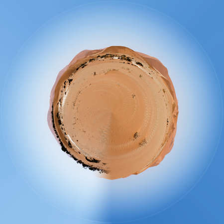 beautiful sunrise landscape of hidden Dead Vlei in Namib, blue sky, best place of Namibia. Beautiful Little planet with blue sky, ecology concept. Tiny green planet. Save Africa projectの写真素材