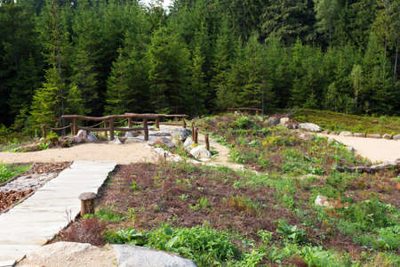 rest area near Lookout tower U Jakuba, Czech Republic in region known as Czech Canada.  Tourist stop...
