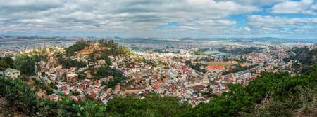 Panorama of Antananarivo, french Tananarive, short name Tana,  capital and largest city in Madagascar, Madagasikara republic. Vie from top to Central Antananarivo, including Lake Anosy.の写真素材