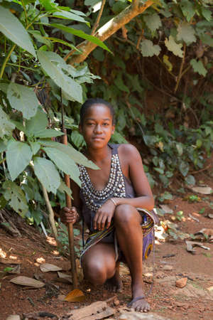 MADAGASCAR OCTOBER 17.2016 Portrait of young Malagasy countryside woman, Toamasina Province, October 17. 2016, Madagascar, Africaのeditorial素材