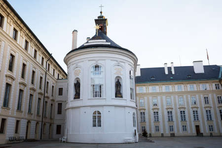 PRAGUE, CZECH REPUBLIC - DECEMBER 3, 2016: Chapel of St. Cross in second courtyard in Prague Castle. December 3, 2016 Prague, Czech Republic.のeditorial素材