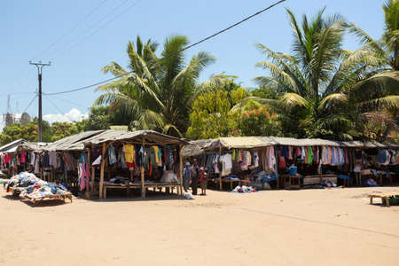 MAROANTSETRA ,MADAGASCAR OCTOBER 18.2016 Malagasy peoples on big colorful rural marketplace on main street of Maroantsetra city. Everyday ordinary life on street. Madagascar, October 18. 2016のeditorial素材
