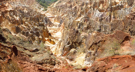 Beautiful famous Lavaka of Ankarokaroka erosion canyon in Ankarafantsika National Park, incredible...