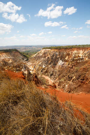 Beautiful famous Lavaka of Ankarokaroka erosion canyon in Ankarafantsika National Park, incredible...