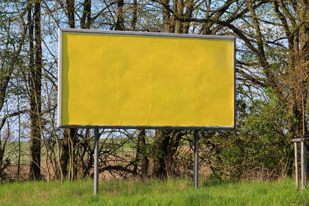 big empty billboard for advertising in spring countrysideの写真素材