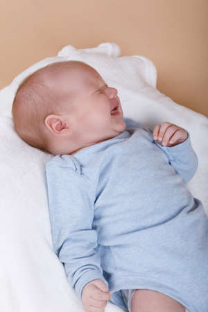 crying newborn baby - the first month of the new life