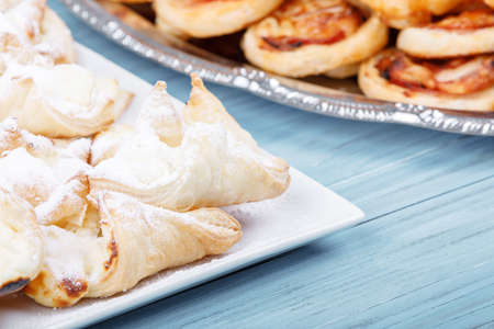 traditional sweet food scarf on vintage wooden table