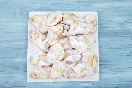 traditional sweet food scarf on vintage wooden table
