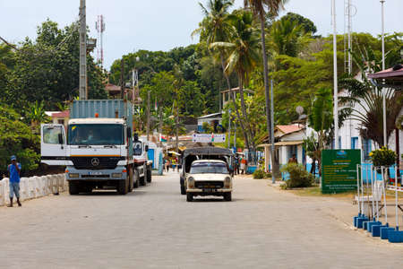 NOSY BE, MADAGASCAR - NOVEMBER 3.2016: Street traffic on Nosy Be, Madagascar's largest and busiest...