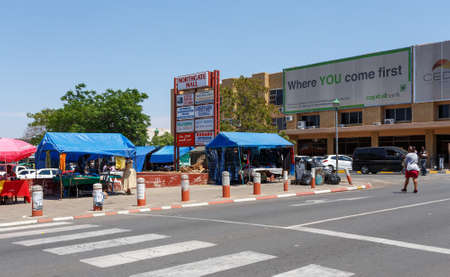 BOTSWANA, FRANCISTOWN, OCTOBER 28: Peoples on street in the second largest city in Botswana, October 28, 2014, Botswanaのeditorial素材