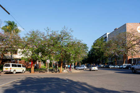 ZIMBABWE, BULAWAYO, OCTOBER 27: Peoples on street in the second largest city in african country Zimbabwe, October 27, 2014, Zimbabweのeditorial素材